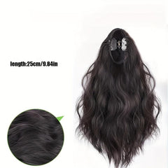 Short Curly Wavy Ponytail Extensions Synthetic Clip In Hair Extensions
