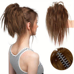 Messy Bun Claw Clip Hair Piece Extensions Updo Wavy Curly Women Chignon Buns