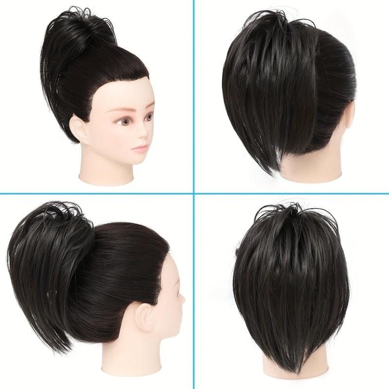 Messy Bun Claw Clip Hair Piece Extensions Updo Wavy Curly Women Chignon Buns