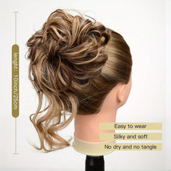 Messy Donut Hair Buns Updo Chignon Elastic Rope Hair Extensions