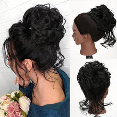 Messy Donut Hair Buns Updo Chignon Elastic Rope Hair Extensions