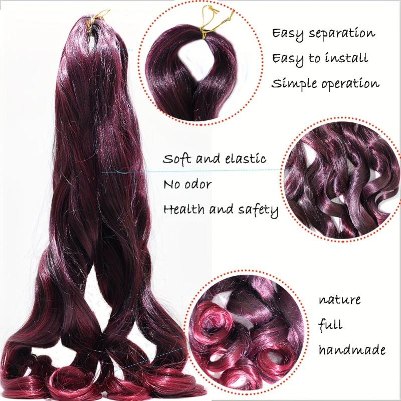 French Curl Crochet Braid Wave Synthetic Hair Extensions 1B 27 613 350 BUG