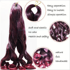 French Curl Crochet Braid Wave Synthetic Hair Extensions 1B 27 613 350 BUG