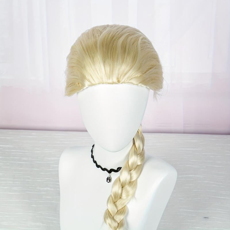 Golden Princess Costume Wig with Braided Ponytail