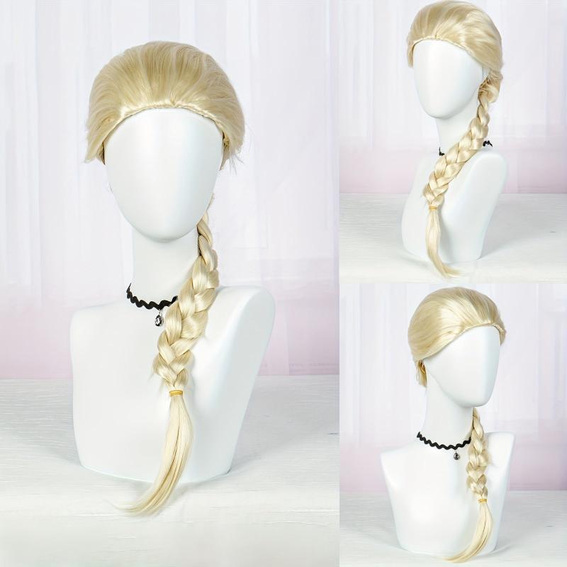 Golden Princess Costume Wig with Braided Ponytail