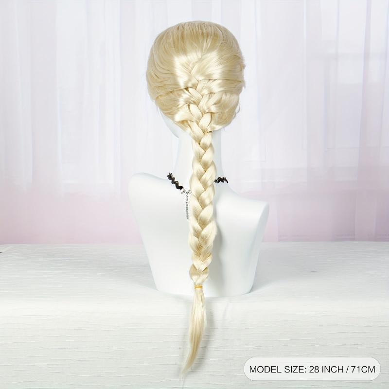 Golden Princess Costume Wig with Braided Ponytail