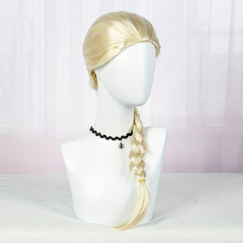 Golden Princess Costume Wig with Braided Ponytail