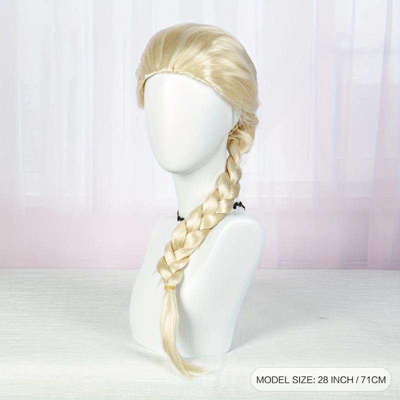 Golden Princess Costume Wig with Braided Ponytail