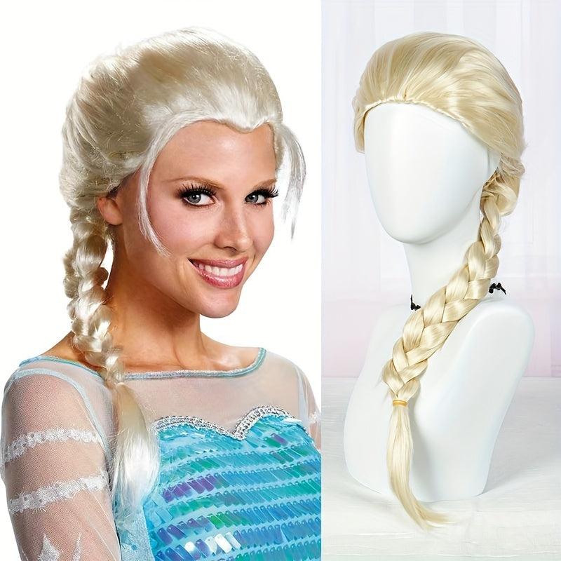 Golden Princess Costume Wig with Braided Ponytail