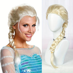 Golden Princess Costume Wig with Braided Ponytail