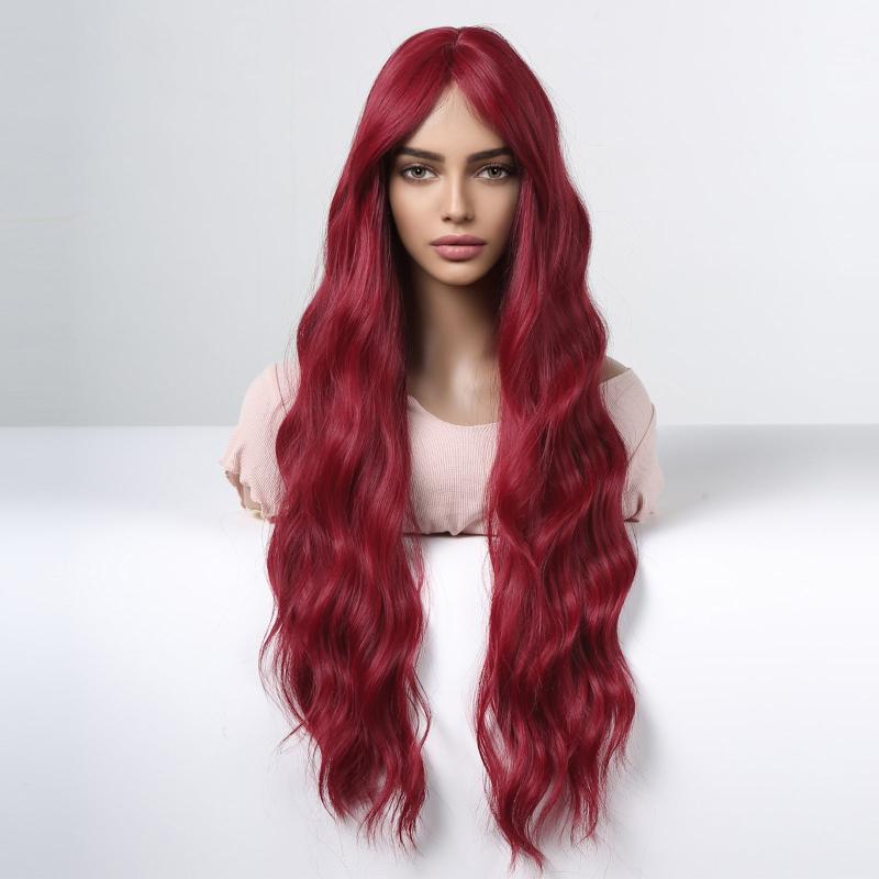 76 2 Cm Long Curly Wig Middle Bangs Synthetic Hair Replacement