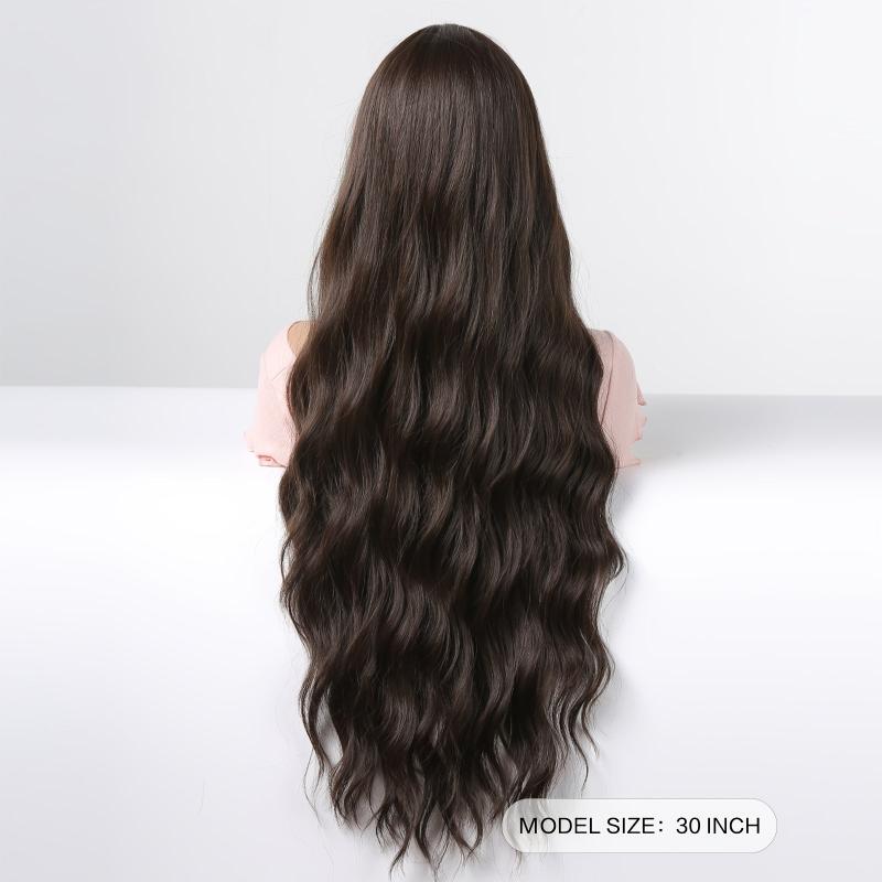76 2 Cm Long Curly Wig Middle Bangs Synthetic Hair Replacement