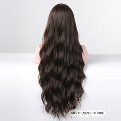 76 2 Cm Long Curly Wig Middle Bangs Synthetic Hair Replacement
