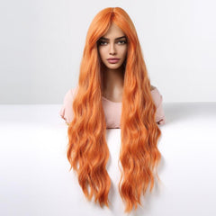 76 2 Cm Long Curly Wig Middle Bangs Synthetic Hair Replacement