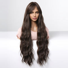 76 2 Cm Long Curly Wig Middle Bangs Synthetic Hair Replacement