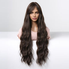 76 2 Cm Long Curly Wig Middle Bangs Synthetic Hair Replacement