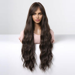 76 2 Cm Long Curly Wig Middle Bangs Synthetic Hair Replacement