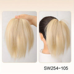 Messy Straight Hair Bun Ponytail Extension Chignon Scrunchy Wrap Updo