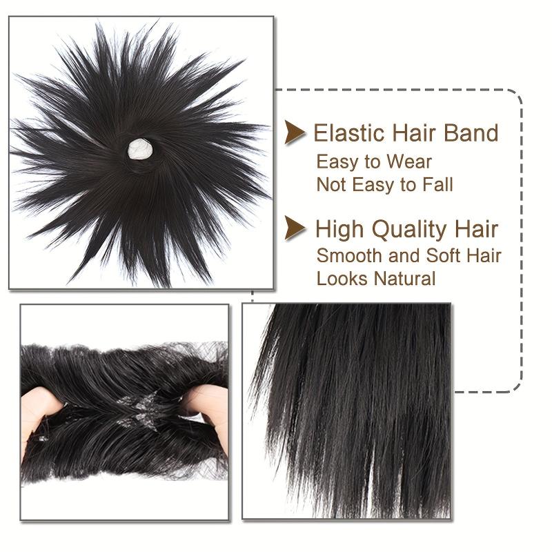 Messy Straight Hair Bun Ponytail Extension Chignon Scrunchy Wrap Updo