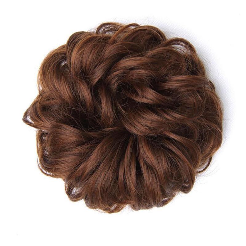 Curly Wavy Hair Bun Scrunchies Extensions Synthetic Updo Hairpieces