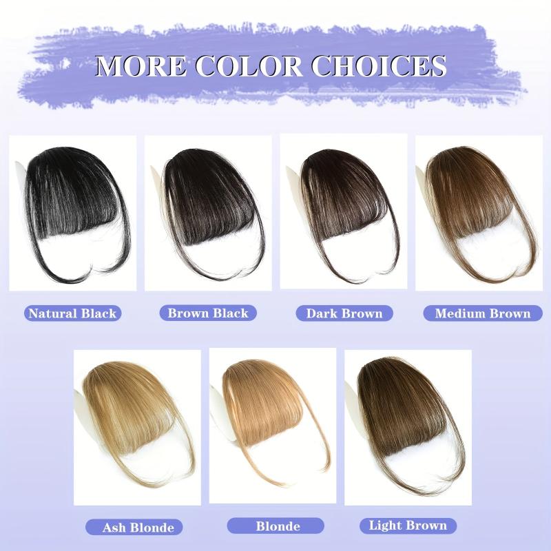 Clip-In Air Bangs Hair Extensions for Women Girls - Wispy Bangs Fringe