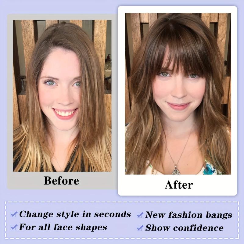 Clip-In Air Bangs Hair Extensions for Women Girls - Wispy Bangs Fringe