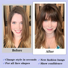 Clip-In Air Bangs Hair Extensions for Women Girls - Wispy Bangs Fringe