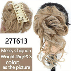Synthetic Messy Hair Buns Curly Chignon Clip In Hair Extension