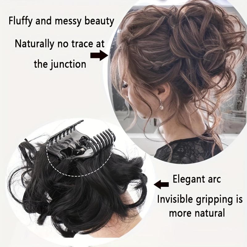 Synthetic Messy Hair Buns Curly Chignon Clip In Hair Extension