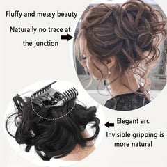 Synthetic Messy Hair Buns Curly Chignon Clip In Hair Extension