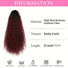 Afro Wavy Drawstring Ponytail Extension Wine Red 55-88cm