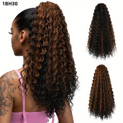 Afro Wavy Drawstring Ponytail Extension Wine Red 55-88cm