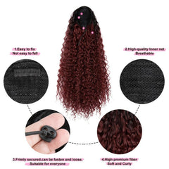 Afro Wavy Drawstring Ponytail Extension Wine Red 55-88cm