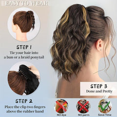 Short Curly Claw Clip Ponytail Hair Extension for Women - Natural Look