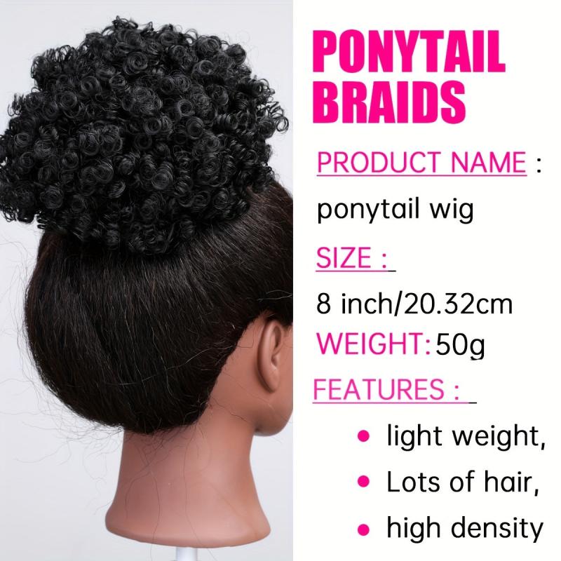 Kinky Curly Bun Hair Updo Hair For Women Girls Party 20 32 Cm