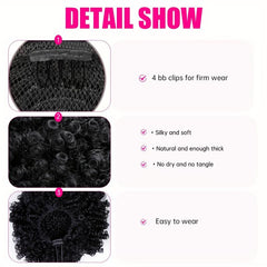 Kinky Curly Bun Hair Updo Hair For Women Girls Party 20 32 Cm