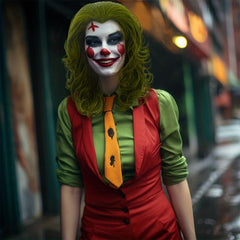 Green Short Curly Clown Wig for Halloween Cosplay Party