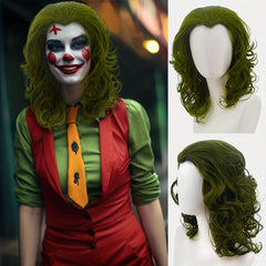 Green Short Curly Clown Wig for Halloween Cosplay Party