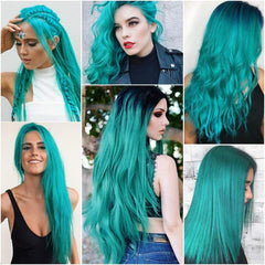 2 Pcs Colored Hair Extensions Clip Straight Party Highlights Colorful