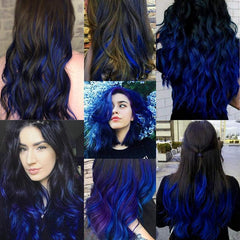 2 Pcs Colored Hair Extensions Clip Straight Party Highlights Colorful