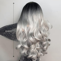 Long Wavy Hair Wig With Bangs Synthetic Hair for Women