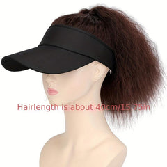 Synthetic Hair Wig w/ Ponytail Baseball Cap & Wavy Corn Hair Extensions
