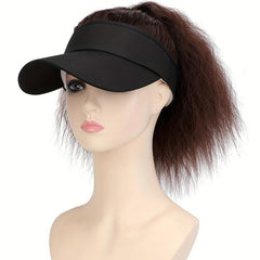 Synthetic Hair Wig w/ Ponytail Baseball Cap & Wavy Corn Hair Extensions
