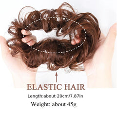 Messy Curly Hair Bun Chignon Elastic Scrunchy False Hair Pieces Brown