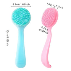 2pcs Silicone Facial Cleaning Brush Waterproof Exfoliator Cleanser
