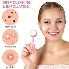 2pcs Silicone Facial Cleaning Brush Waterproof Exfoliator Cleanser