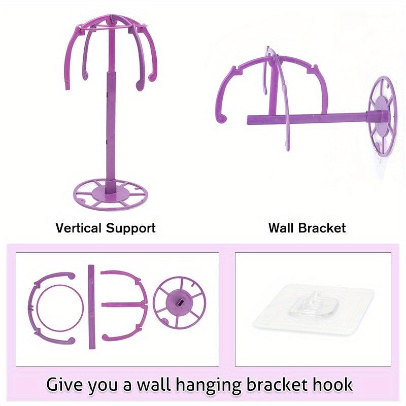 Wall Mounted Wig Head Stand Holder Portable Folding Adjustable Wig Stands