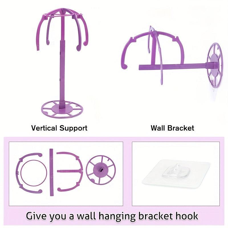 Wall Mounted Wig Head Stand Holder Portable Folding Adjustable Wig Stands
