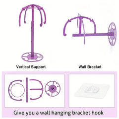 Wall Mounted Wig Head Stand Holder Portable Folding Adjustable Wig Stands