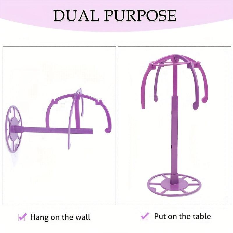 Wall Mounted Wig Head Stand Holder Portable Folding Adjustable Wig Stands